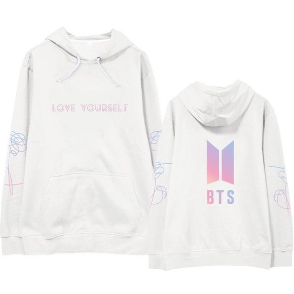 bts love yourself white hoodie